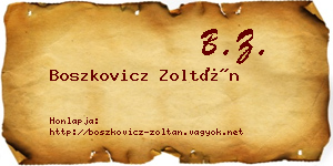 Boszkovicz Zoltán névjegykártya