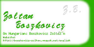 zoltan boszkovicz business card